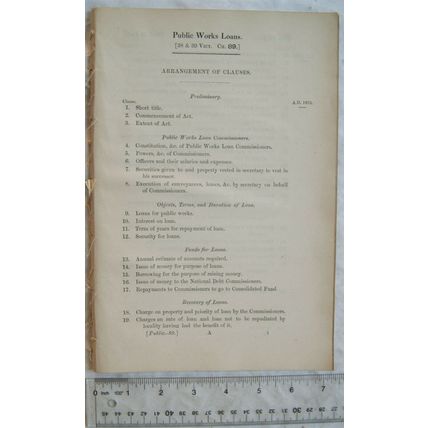 1875 Act of Parliament: Public Works Loans