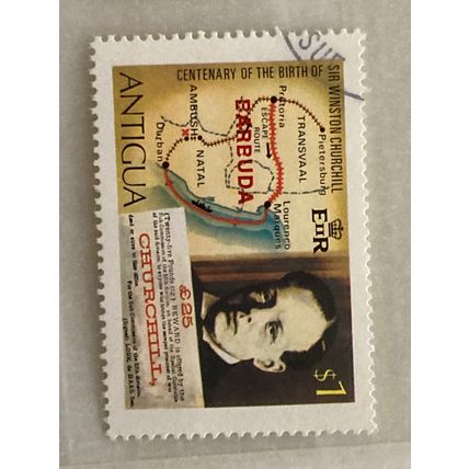 Barbuda 1974 Winston Churchill Birth $1 Reward South Africa Used SG 201 stamp