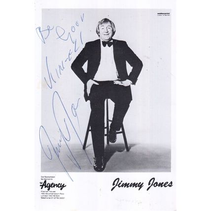 Jimmy Jones TV Comedian Management Agency Antique Hand Signed Cast Card Photo
