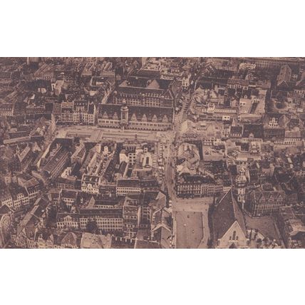 Leipzig Aerial Stadtinneres Vom Fluzgeug Gesehen German Postcard
