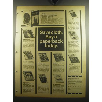 1974 Crown Publisher Books Ad - Save cloth. Buy a paperback today.