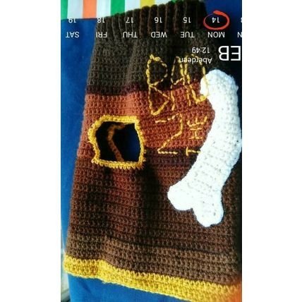 Doggie Sweater, Crochet, Brown