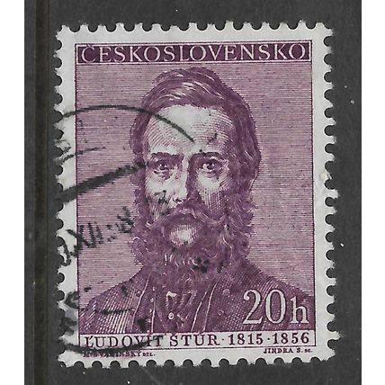 CZECH REPUBLIC 1956 CZECH WRITERS 1st ISSUE 20H PURPLE STUR SG936 FINE USED