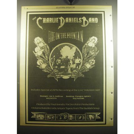 1975 The Charlie Daniels Band Fire on the Mountain Album Advertisement