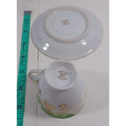 Vintage Ucagco China Made in Occupied Japan Demi Tea Cup & Saucer Set gold rim