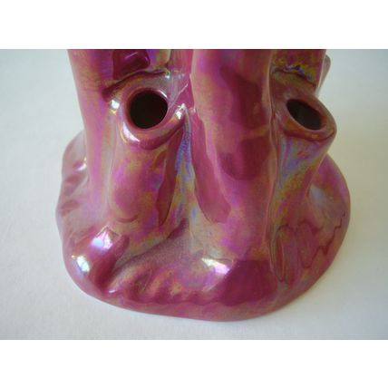 Carlton Ware Flower Rose Frog Pink Lustre Wiltshaw Robinson Crown Swallow Stamp