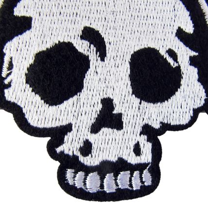 DJ Skull Iron On Embroidered Patch Sew Badge Patches 7.2cm x 6.7cm P048