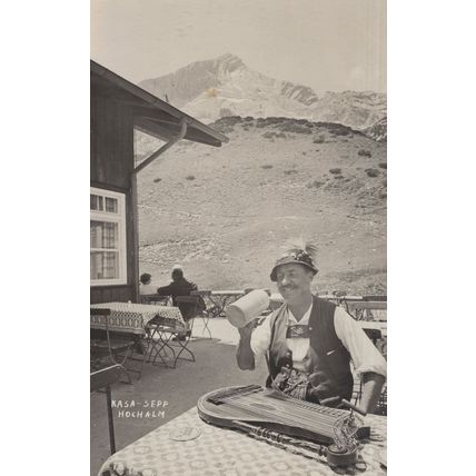 Swiss Glarner Cittern Zither Switzerland Guitar Musician Old RPC Postcard