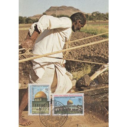 Turkish Agriculture Farming Palestine Stamp FDC Postcard