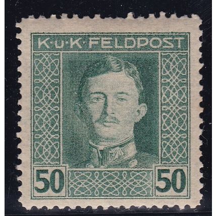 Austro-Hungarian Miltary Post 1917 Emperor Charles 50h Mint Hung SG 61 VGC