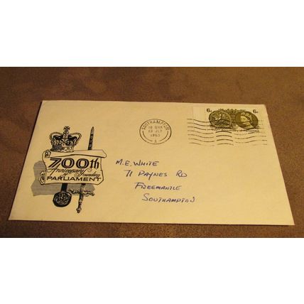 1965 FDC Cover - De Montford's Parliament 6d - F24