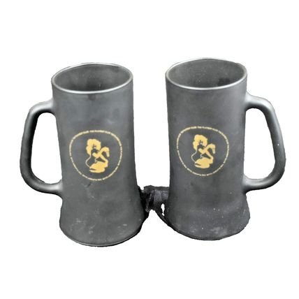 Vintage The PLAYBOY CLUB Black Matte Finish Gold Design MUG/STEIN Free shipping