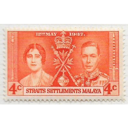 STRAITS SETTLEMENTS MALAYSIA KG6 1937 CORONATION MINT MH 4c SG275 275 SG