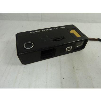 Vintage 1970s Kodak Ektra 1 Camera For 110 Film Cartridge Black w/Yellow #1*
