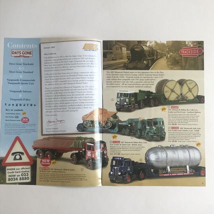 Hillman Minx Police cars Lledo Promo Brochure 2002 Vanguards Trackside AEC MINT