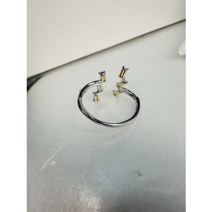 Bomb Party Sz9 BP Ring Fashion Jewelry RBP Sunset Cluster Split Rhodium P Band