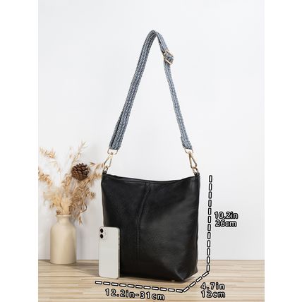 Women Shoulder Bag Vintage Crossbody Purse Handbag Black