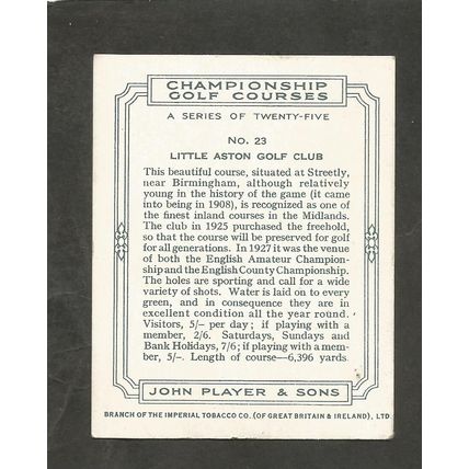 Players Championship Golf Courses 1936 #23 Little Aston Golf Club