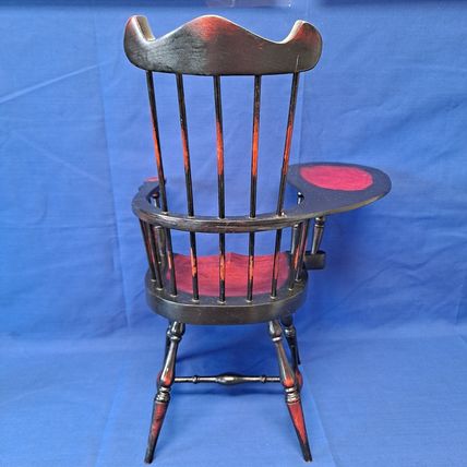 Windsor COLONIAL Wood Spindle Back School 16" DOLL DESK CHAIR Wooden