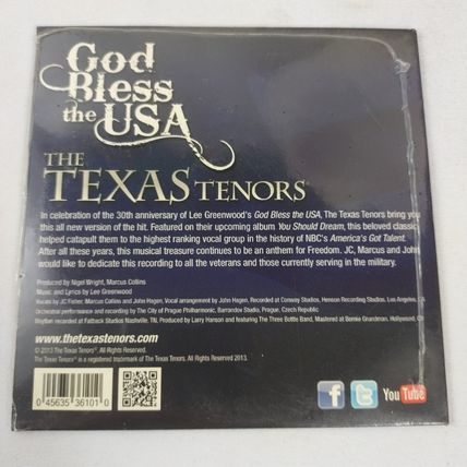 The Texas Tenors - God Bless the USA - 2013 - Single - CD - New