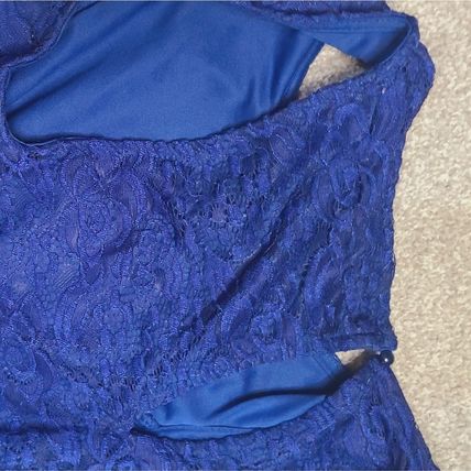 Girls Mini Royal Blue Sleeveless Dress Size Youth XL Stretch Flower Girl Prom