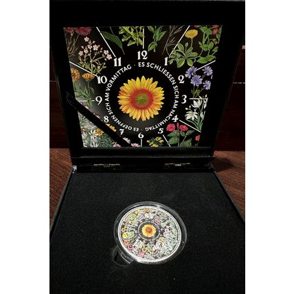1 Oz Silver Proof Collectible 2024 $20 Floral Clock Only 333 Minted