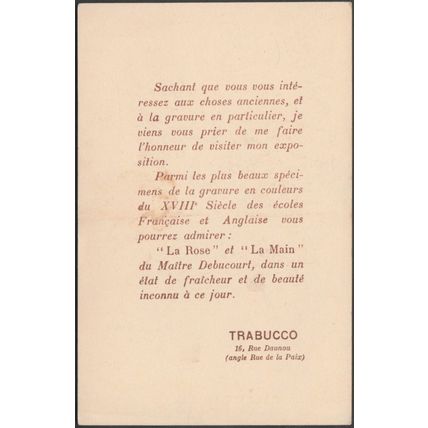 Galerie Trabucco, 16 Rue Daunou, Paris, c.1920s - Galerie Trabucco CPA