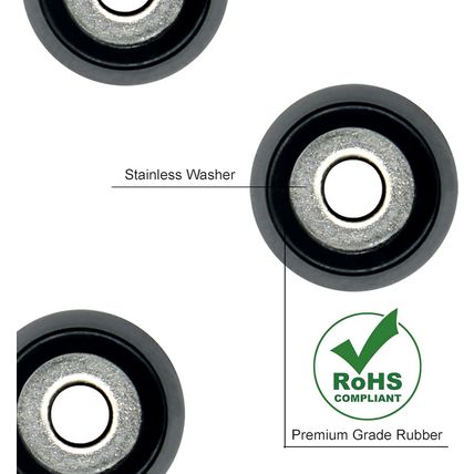 Cutting Board Feet with Stainless Screws, Black round Non Slip Rubber Feet for C