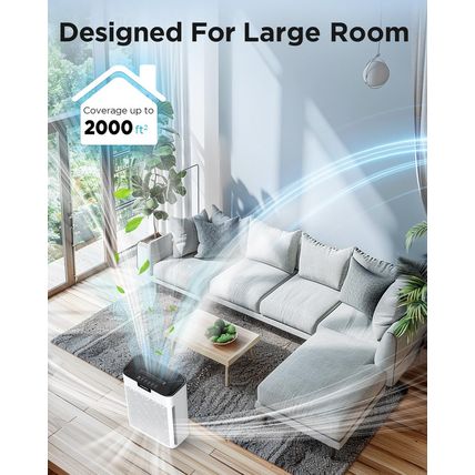Air Purifiers for Home Large Room 2000 Ft² with Washable Filters, MOOKA H13 HEPA