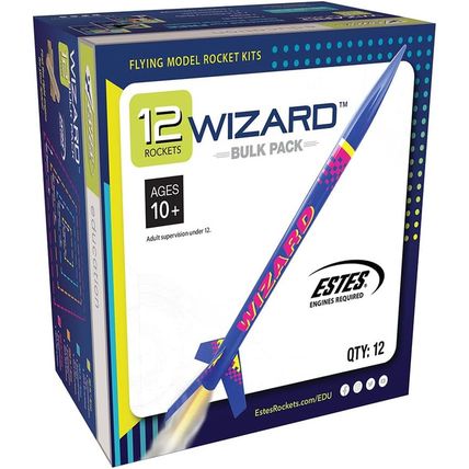 Estes - 1754 Wizard Flying Model Rocket Bulk Pack (Pack of 12) | Intermediate Ro