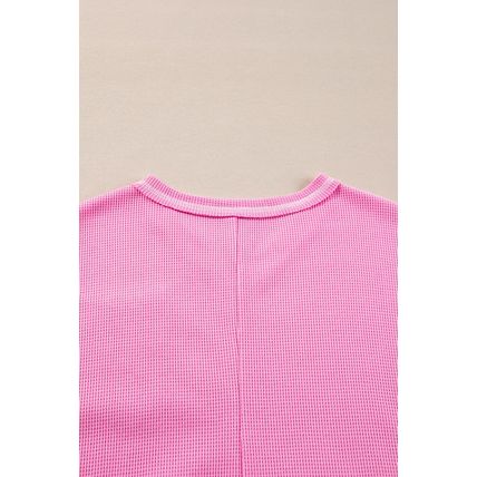 Bonbon Lace Floral Patchwork Sleeve Stitching V Neck Rib Knit Blouse