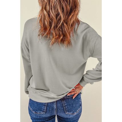 Gray Tis The Season Pumpkin Rugby Graphic Sweatshirt