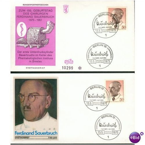 Germany FDC 1975 - SG B476 - Ferdinand Sauerbruch - Birth Centenary