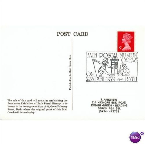 GB FDI Postcard 1979 - Bath Postal Museum Opening 2