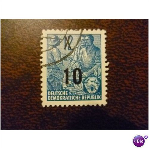 East Germany 1954 5 year plan 10pf on 12pf Workers fine used stamp SGE191