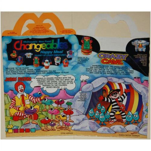 1989 McDonalds New Food Changeables Jeepers Peepers Happy Meal Box