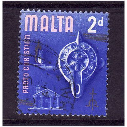 MALTA 1965 2d PROTO CHRISTIAN ERA SG 333 FINE USED#1