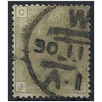 1877 SG153 4d Sage-Green Plate 16 Good Used "JC".