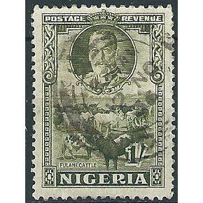Nigeria 1936 SG41 1/- Sage-Green Fine Used . ..