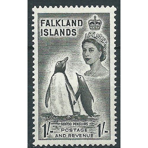 Falkland Islands 1955 SG192 1/- Black Mounted Mint....