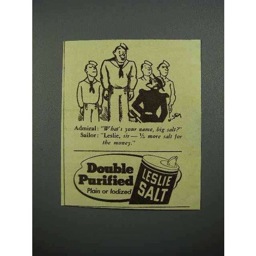 1936 Leslie Salt Ad - Admiral, Sailor