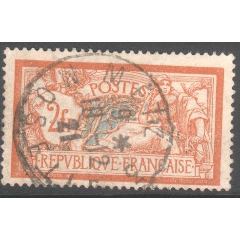 France 1920 - 2f orange on blue "Olivier Merson" - used