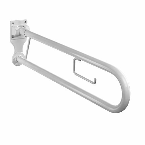 Twyford Avalon AV4910 Hinged Support Arm with Toilet Roll Holder *White*