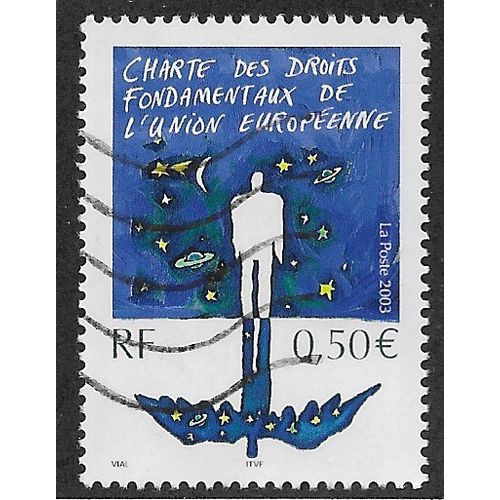FRA 2003 50c 'HUMAN RIGHTS CHARTER' FINE USED (EBID56-491)