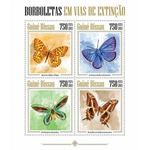 GUINE BISSAU 2013 SHEET MNH BUTTERFLIES PAPILLONS SCHMETTERLINGEN BORBOLETAS 4