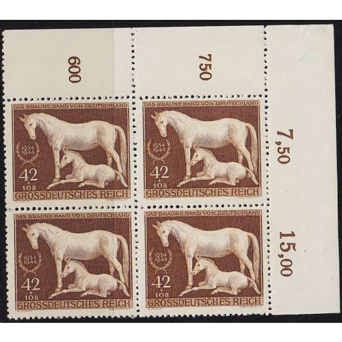 GERMANY REICH [1944] MiNr 0899 4er ( **/mnh ) [01] Pferde