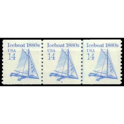 2134 14c Iceboat Fine MNH Dry Gum PNC 2/3 P0938
