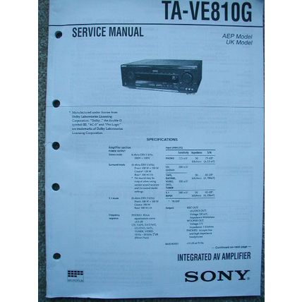 Sony TA-VE810G Original Service manual