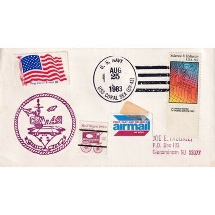 United States 1983 USS Coral Sea-Cinnaminson NJ Cover typed VGC
