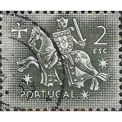 PORTUGAL, King Dinis, horseback, grey 1953, 2Esc
